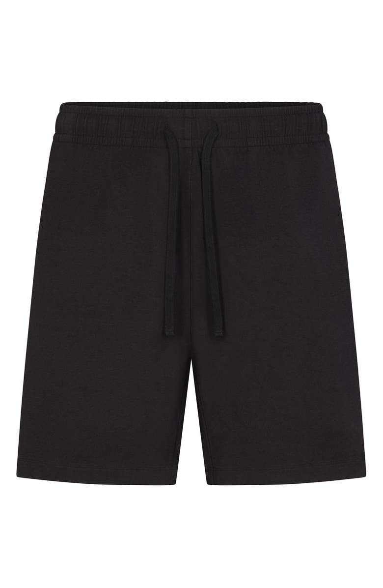 SKIMS Stretch Cotton Blend Jersey Lounge Shorts, Alternate, color, Obsidian