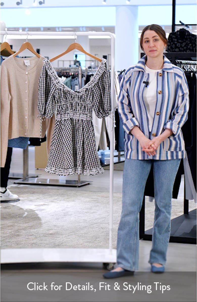 Jackson Gingham Ruffle Cotton Minidress, sales video thumbnail