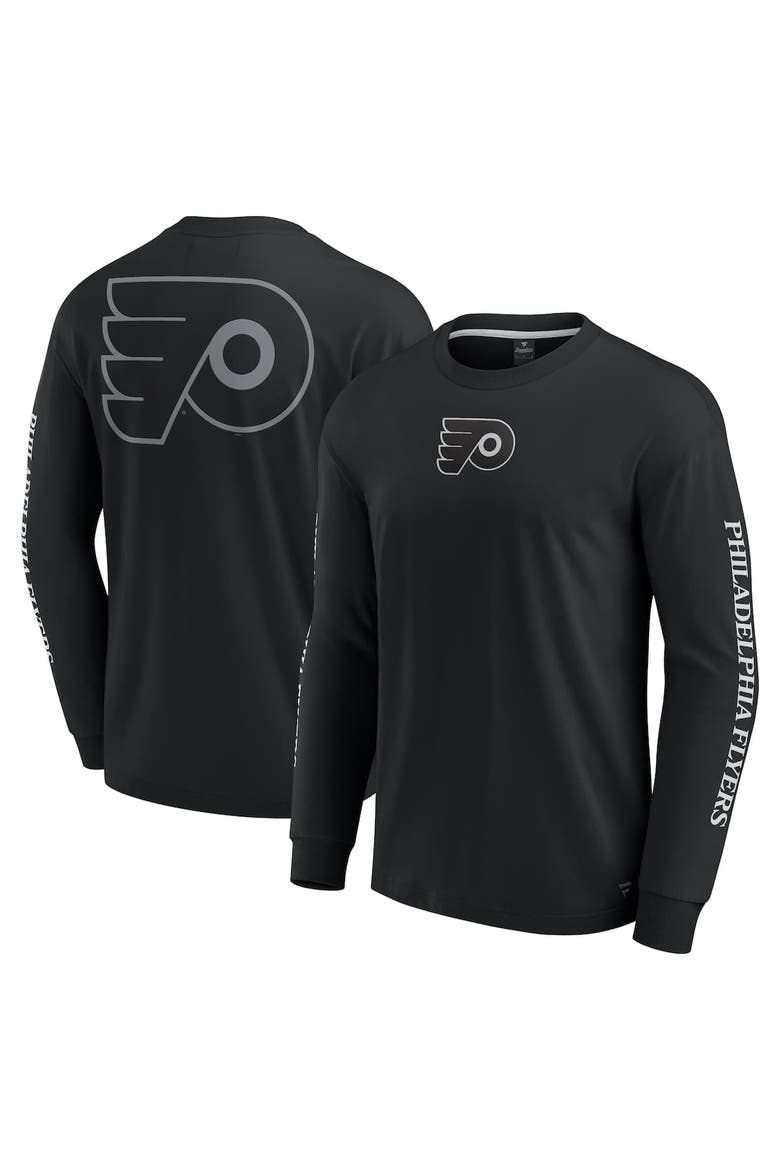 Men's Fanatics Black Philadelphia Flyers Elements Strive Long Sleeve T-Shirt, Alternate, color, Black