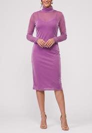 RACHEL Rachel Roy Lydia Mock Neck Mesh Dress