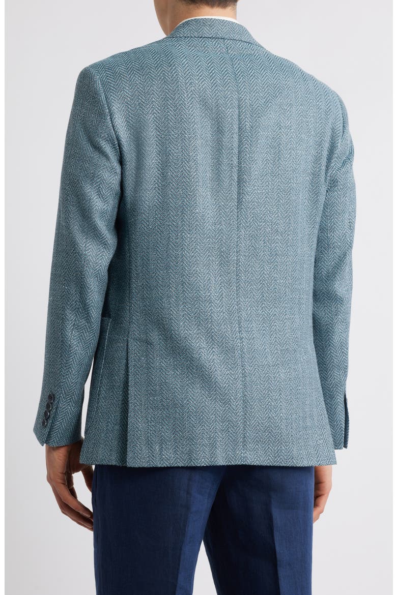 Henrik Trim Fit Italian Wool & Linen Blend Jacket, Alternate, color, TEAL SATORI HERRING TEXTR