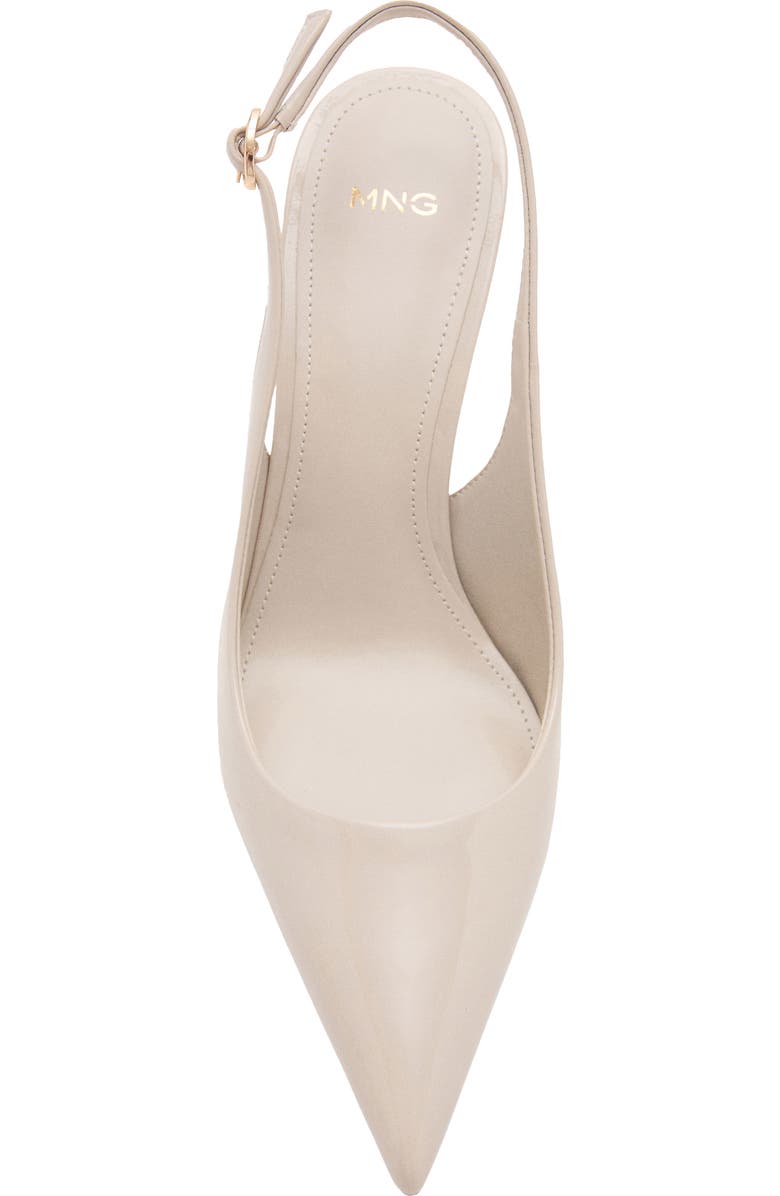 MANGO Pointed Toe Slingback Pump, Alternate, color, Ecru