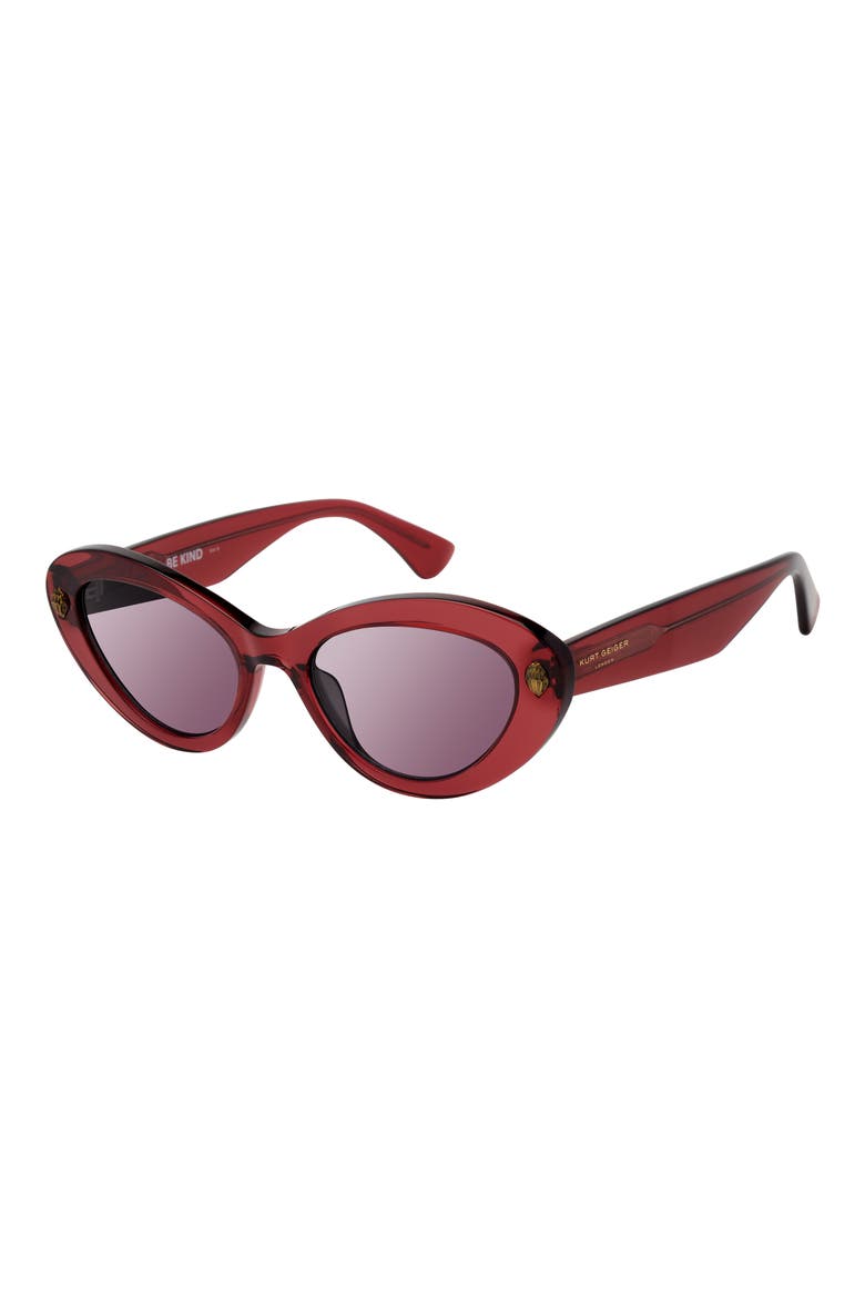 52mm Cat Eye Sunglasses, Alternate, color, RED