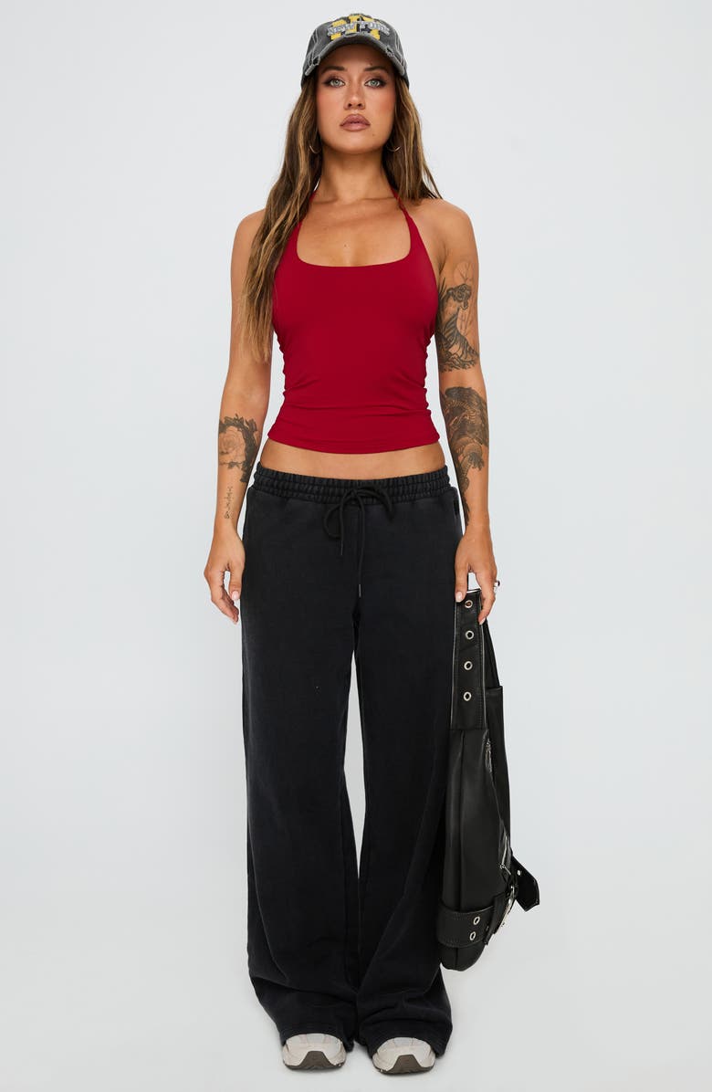 Princess Polly Ezekiel U-Neck Halter Top, Alternate, color, Red