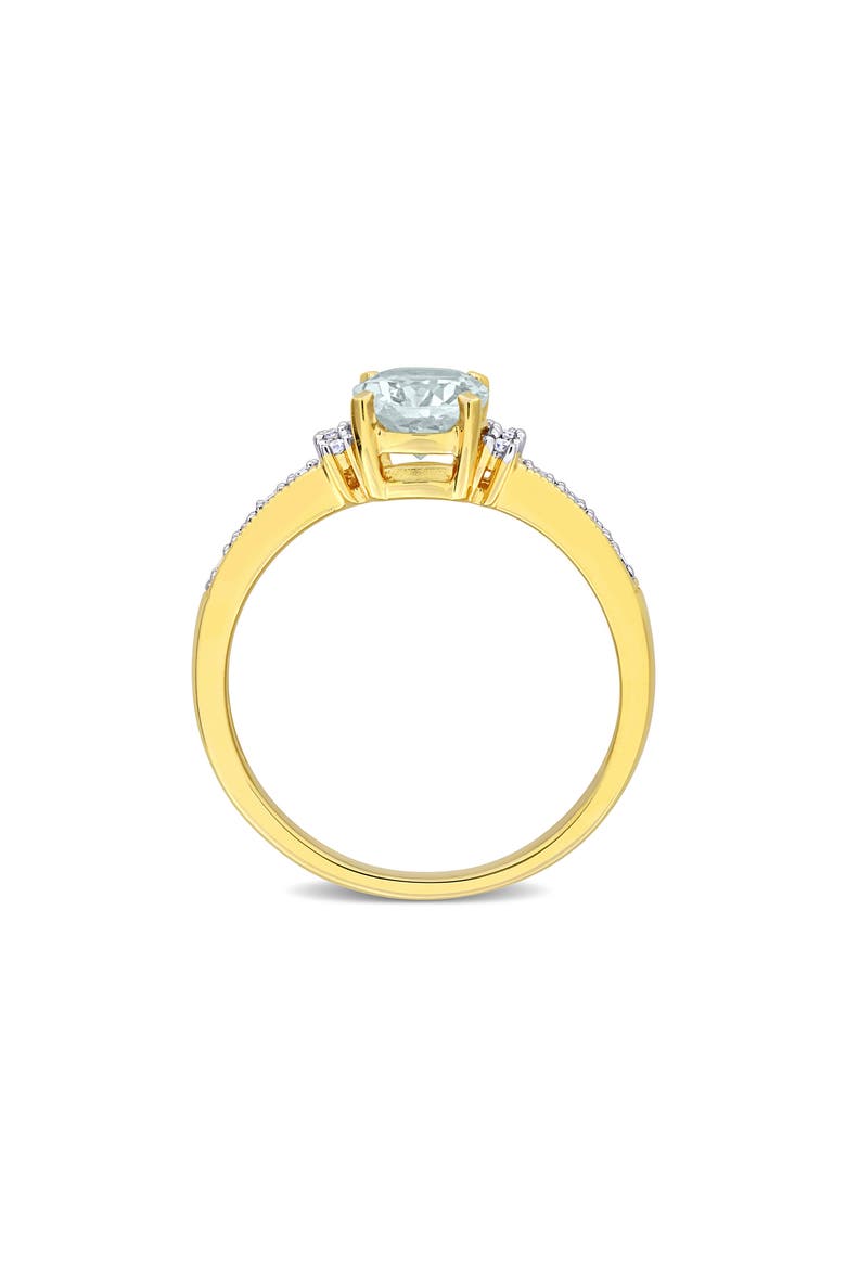 Oval Cut Aquamarine & Diamond Ring - 0.04ct., Alternate, color, AQUAMARINE