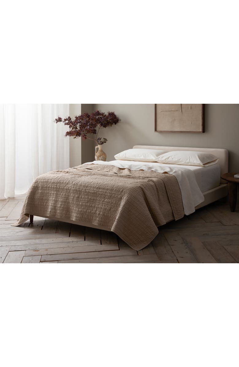 Coyuchi Organic Cotton Chambray Quilt, Alternate, color, Hazel Chambray