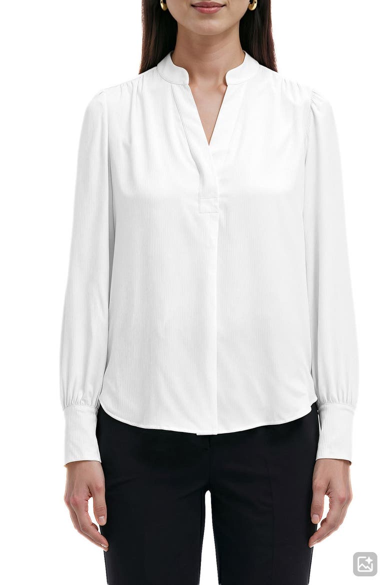 Textured Crepe Long Sleeve Top, Main, color, WHITE DOVE