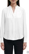 Anne Klein Textured Crepe Long Sleeve Top