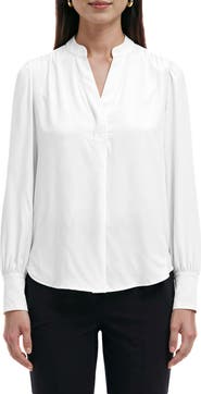 Anne Klein Textured Crepe Long Sleeve Top