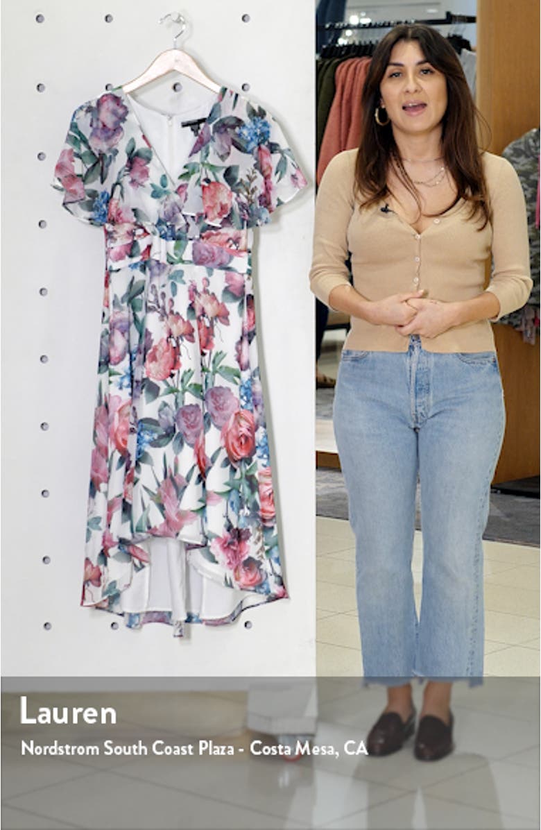 Floral Capelet Sleeve Dress, sales video thumbnail