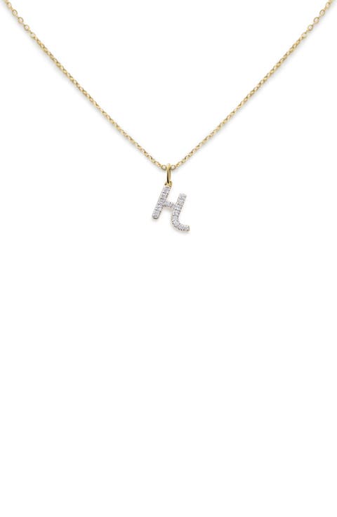 Lab Created Diamond Initial Pendant Necklace