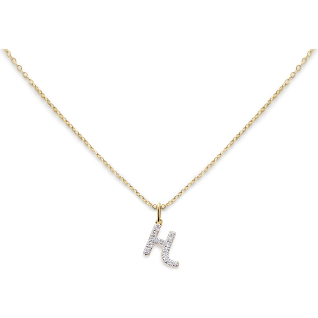 Monica Vinader Lab Created Diamond Initial Pendant Necklace In Gold