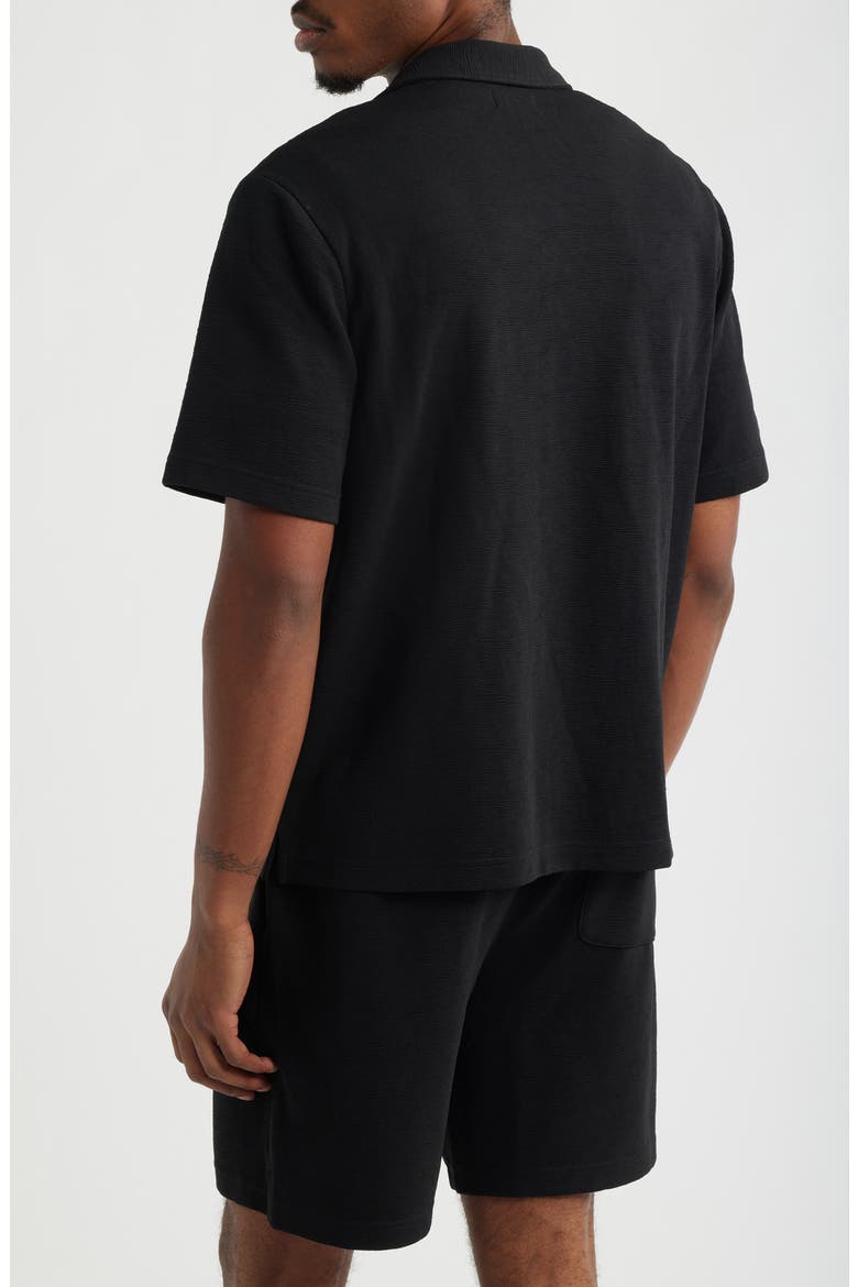 Knit Camp Shirt, Alternate, color, BLACK