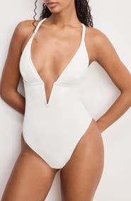 Good American Always Fits Plunge One-Piece Swimsuit