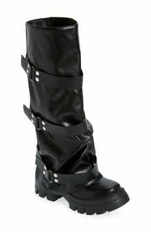 AZALEA WANG Charna Lug Sole Knee High Boot