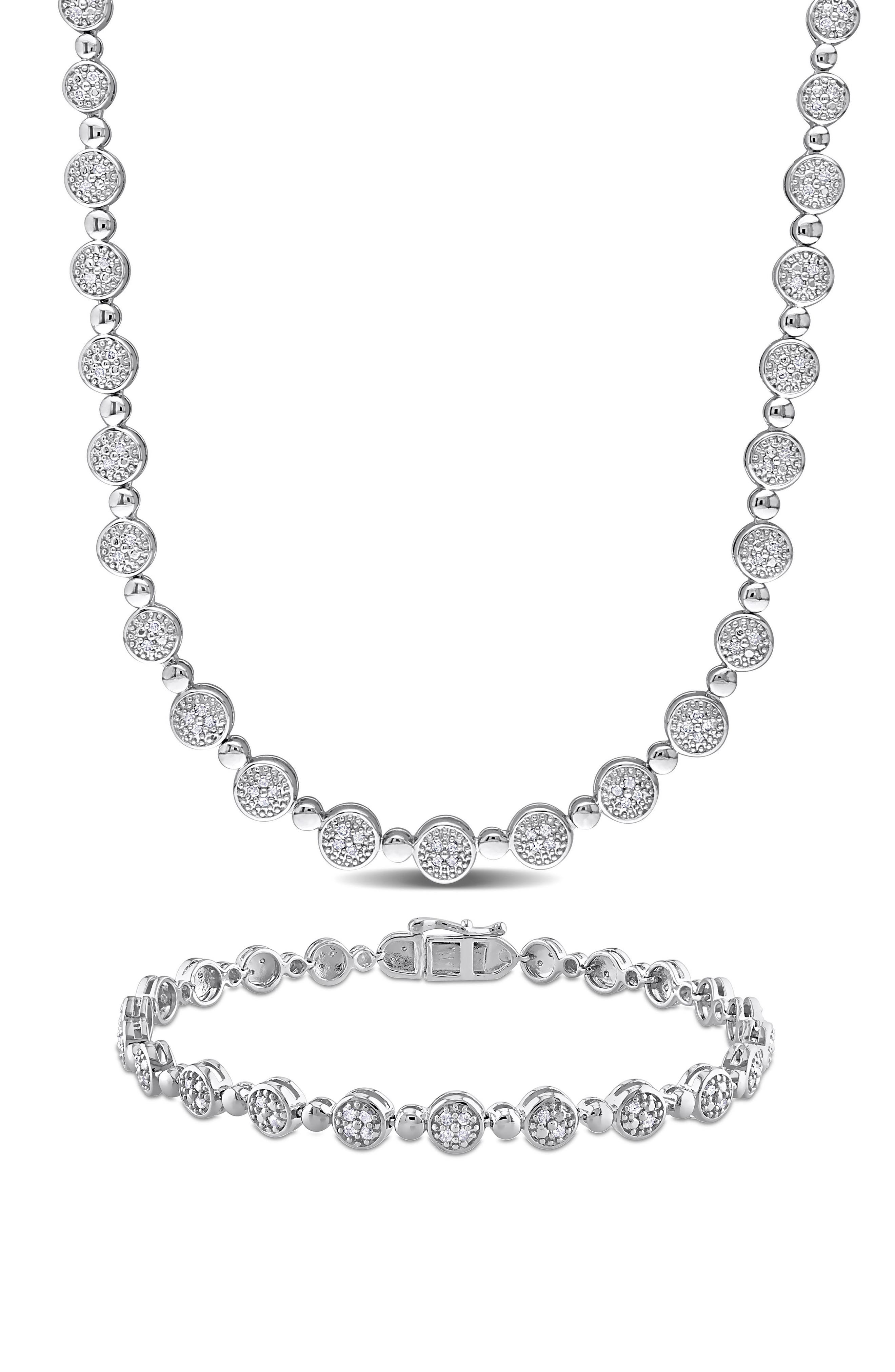 Diamond Tennis Necklace & Bracelet Set - 1.5ct.