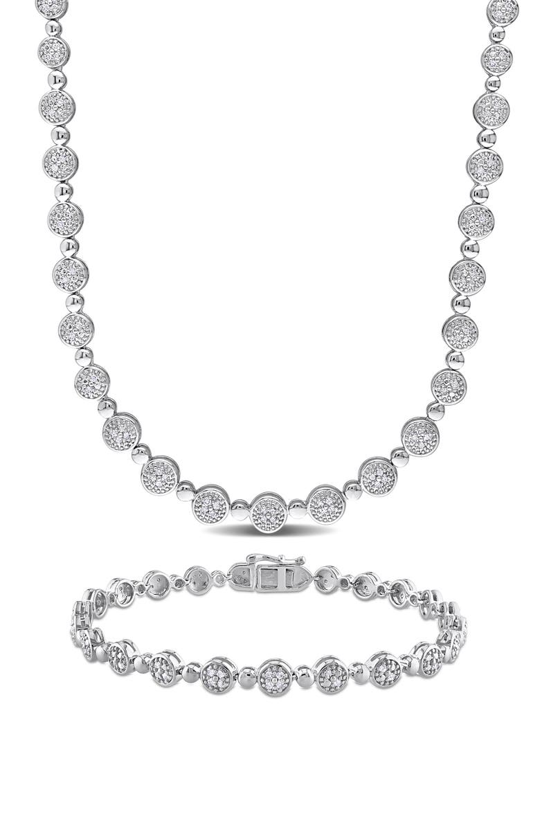 DELMAR Diamond Tennis Necklace & Bracelet Set - 1.5ct., Main, color,