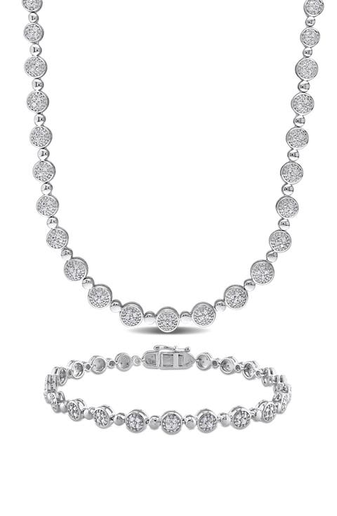 Diamond Tennis Necklace & Bracelet Set - 1.5ct.