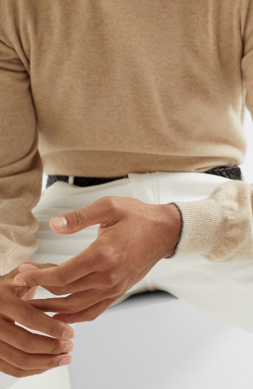 Brunello Cucinelli Cashmere Crew-neck Sweater In Sand