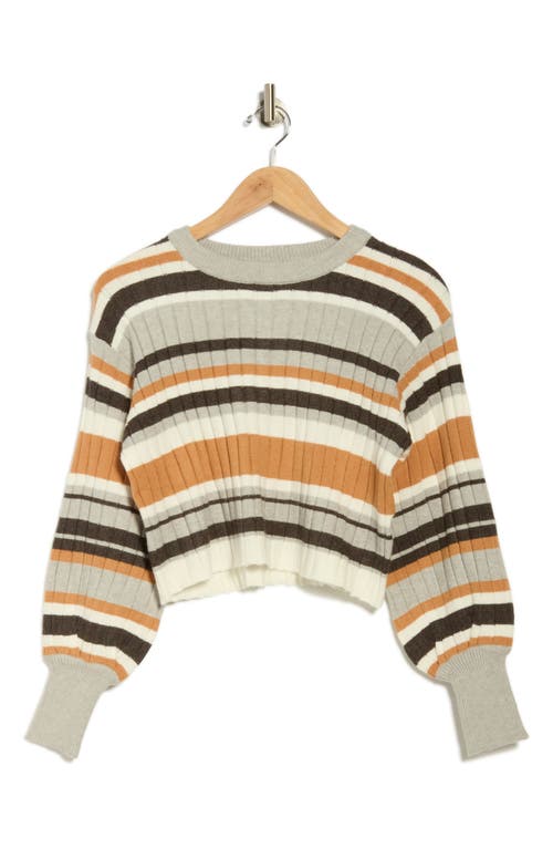 Vigoss Mossy Stripe Crewneck Sweater In Multi