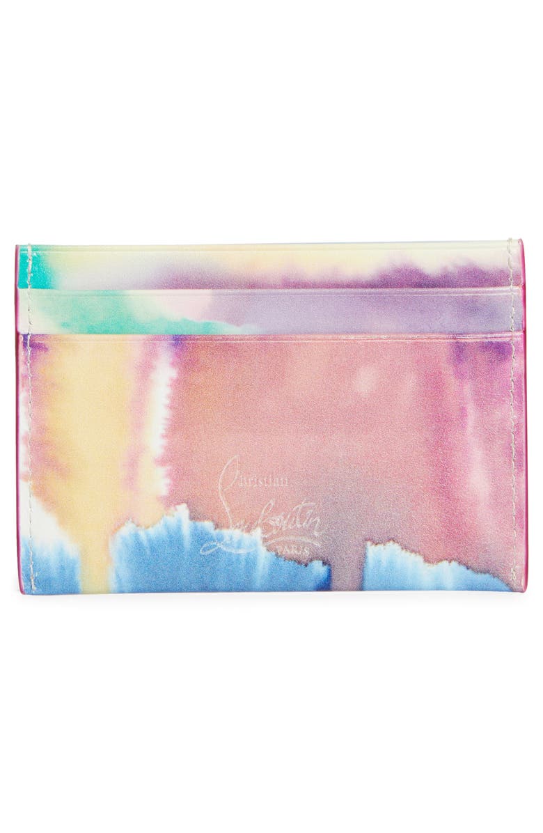 Christian Louboutin Bettina Tie Dye Patent Leather Card Holder, Alternate, color, Gold/ Multicolored