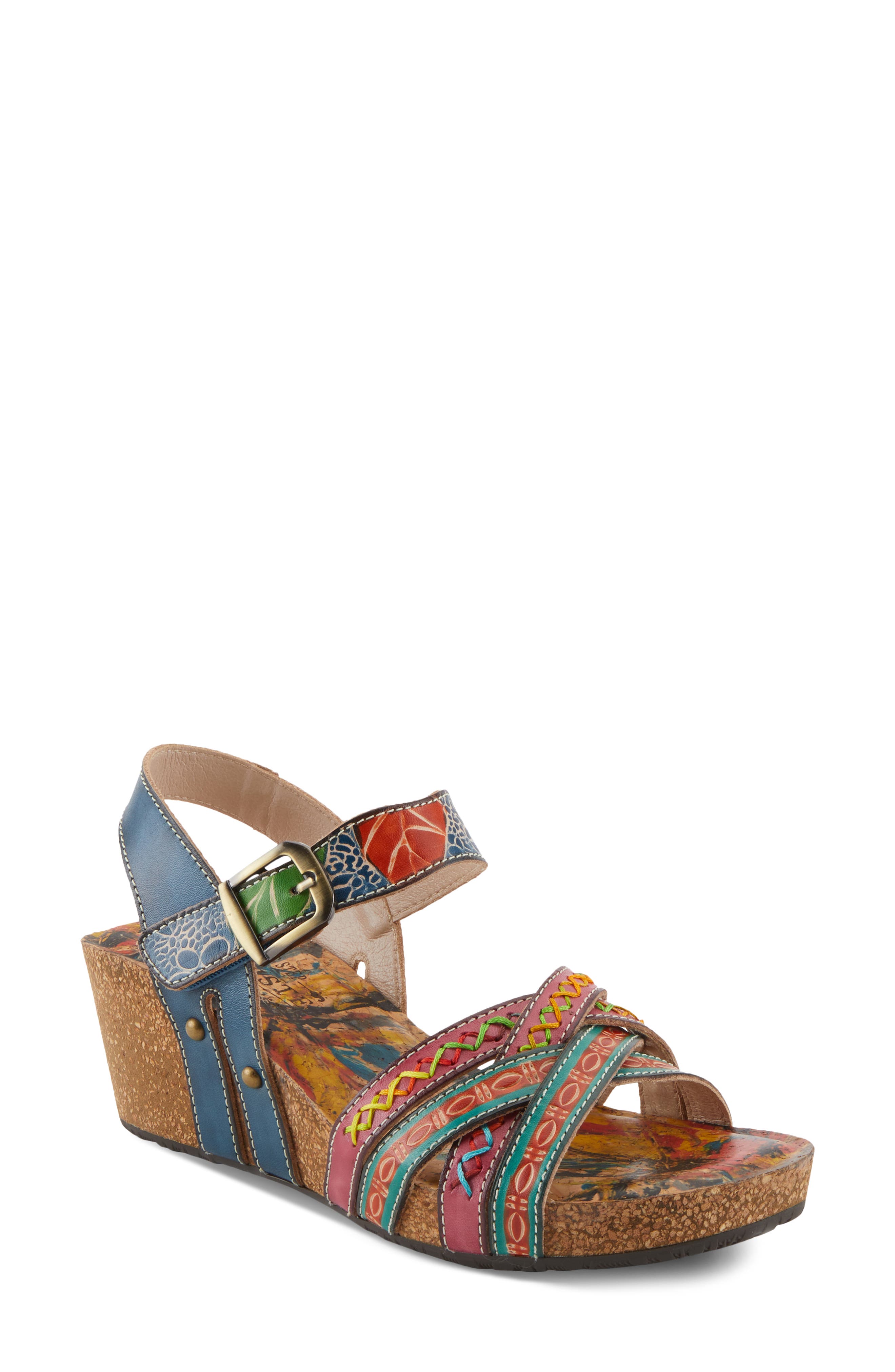L'Artiste by Spring Step Bosquet Ankle Strap Platform Wedge Sandal, Main, color, 