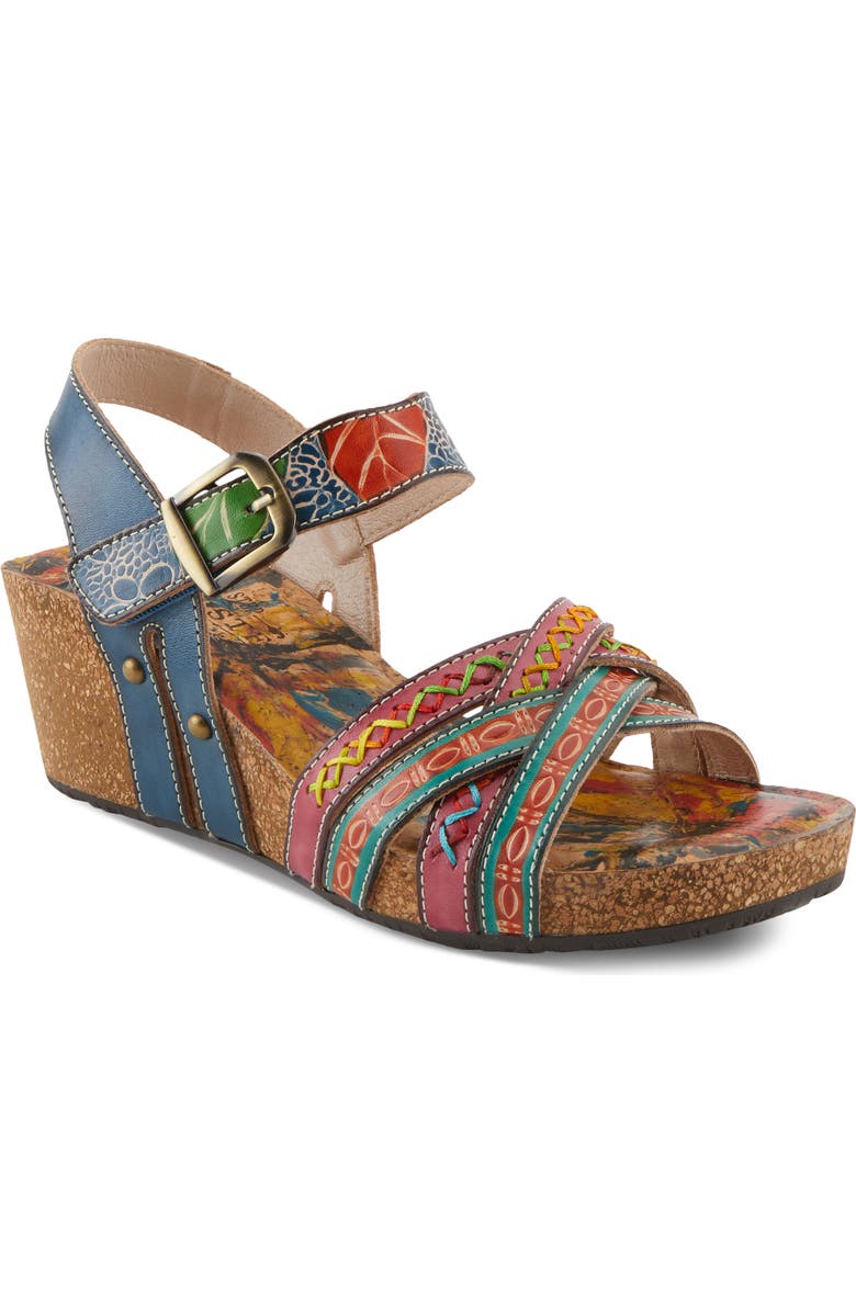 L'Artiste by Spring Step Bosquet Ankle Strap Platform Wedge Sandal, Main, color,