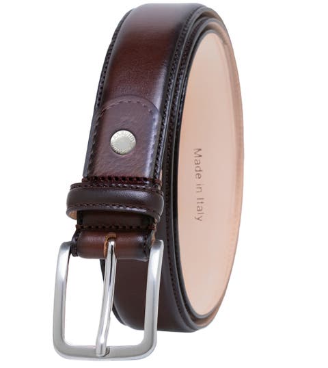 Burnished handcrafted genuine leather belt