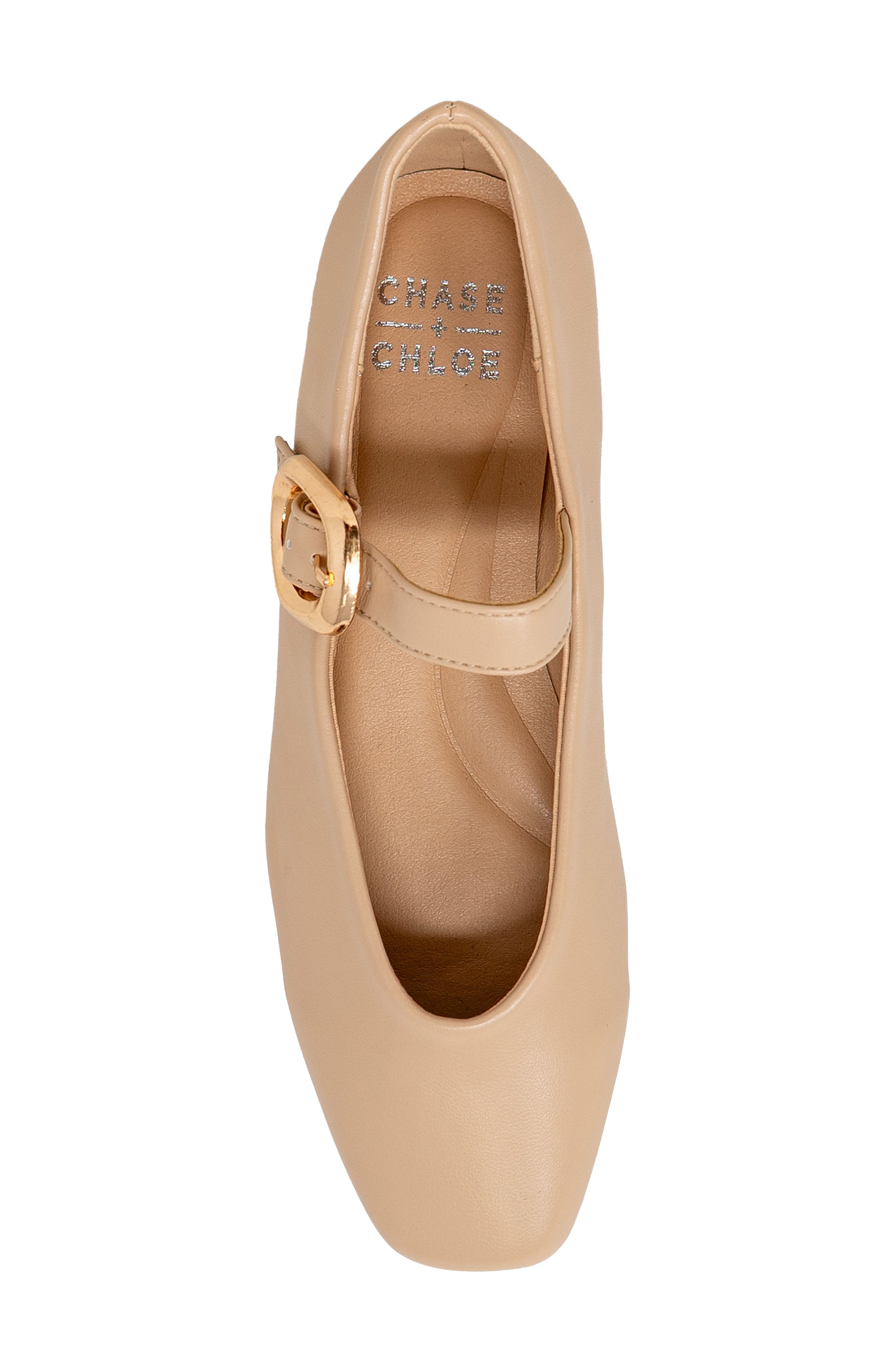 Charlotte Faux Leather Mary Jane Flat, Alternate, color, BEIGE PU