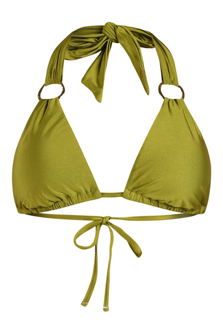Solids Triangle Bikini Top, Alternate, color, OLIVE