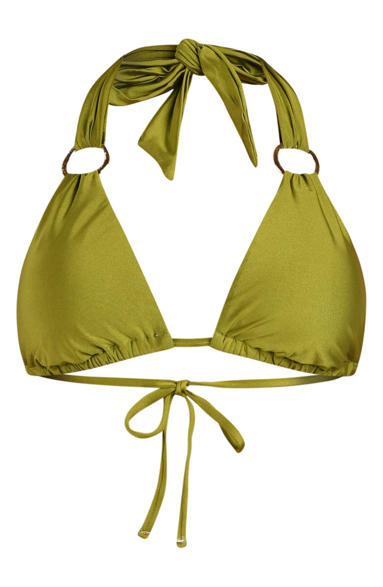 Sunshine 79 Solids Triangle Bikini Top, Alternate, color, Olive