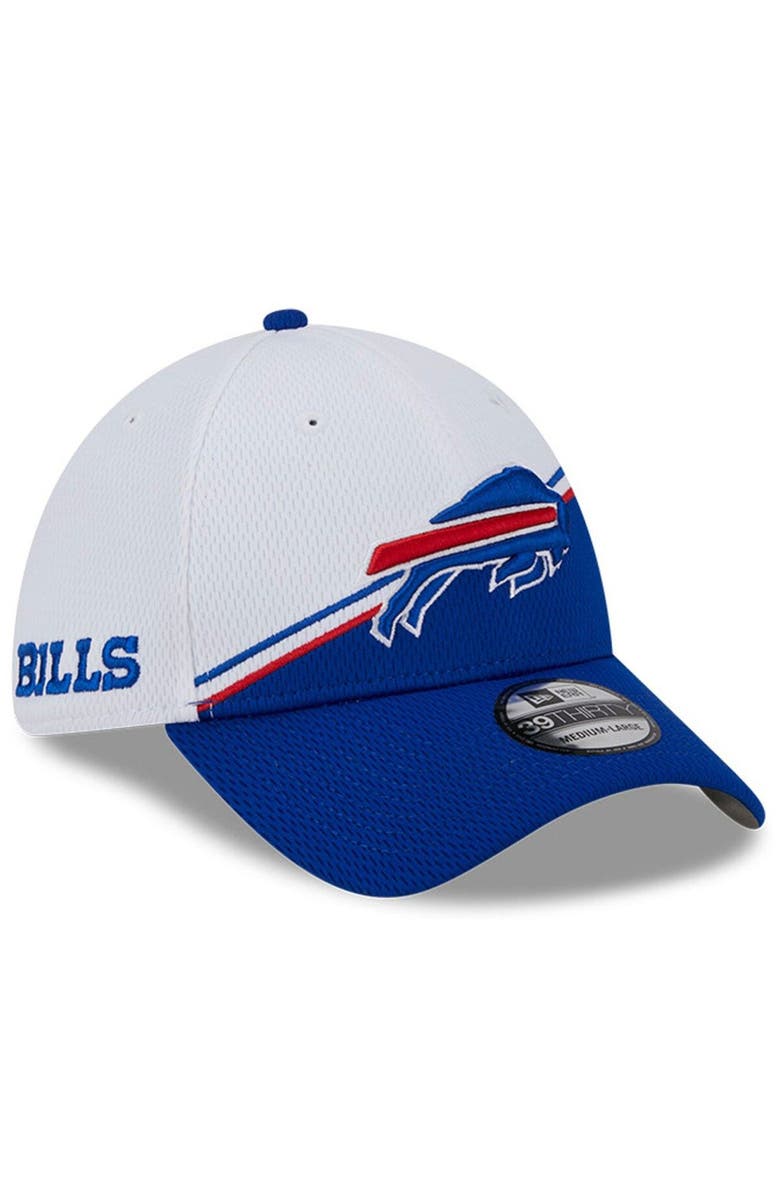 New Era Men's New Era White/Royal Buffalo Bills 2023 Sideline 39THIRTY Flex Hat, Main, color,