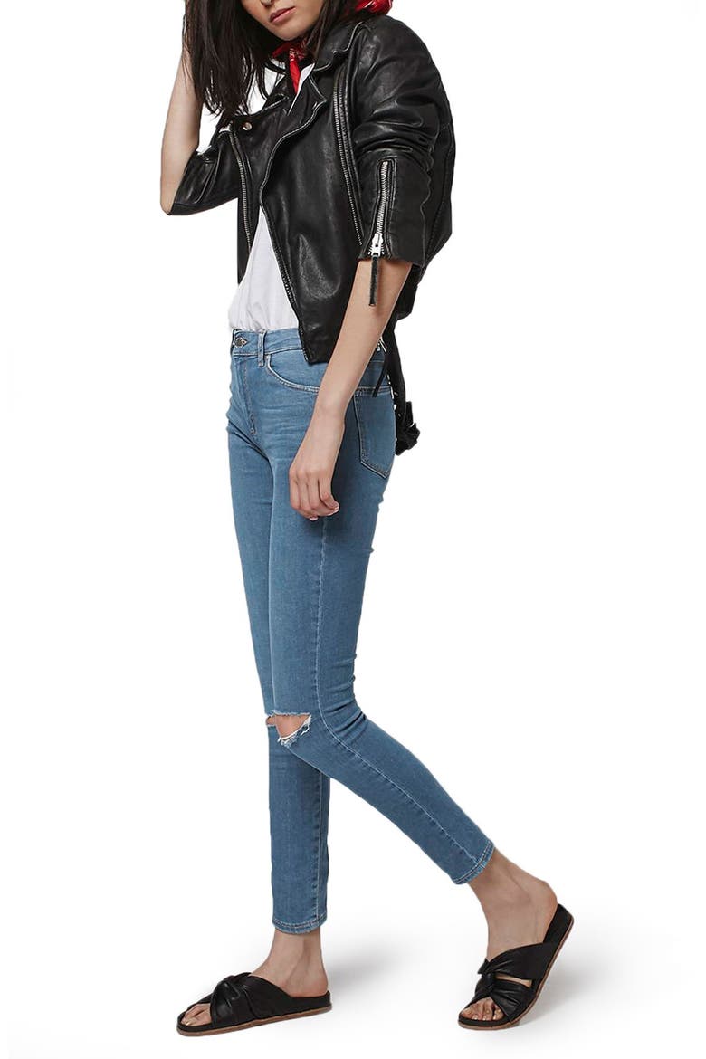 Leigh Ripped Skinny Jeans, Alternate, color, MID DENIM