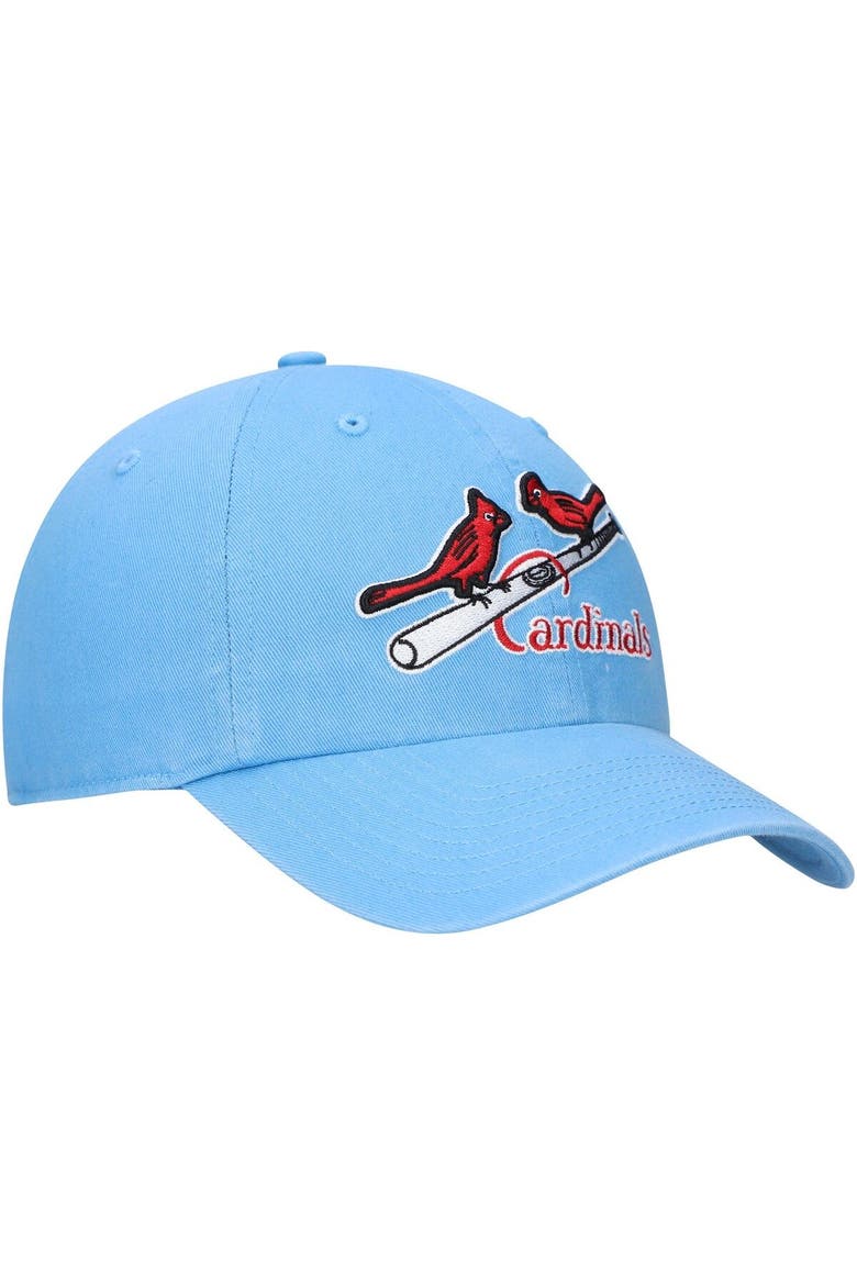 Men's '47 Light Blue St. Louis Cardinals Logo Cooperstown Collection Clean Up Adjustable Hat, Alternate, color, Light Blue