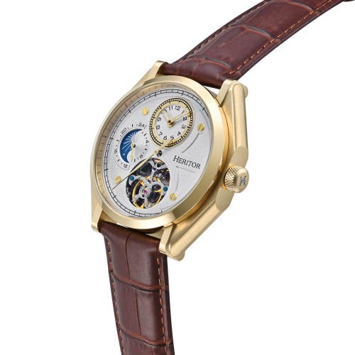 Heritor Automatic Antoni 24 Hour Mens Watch In Brown