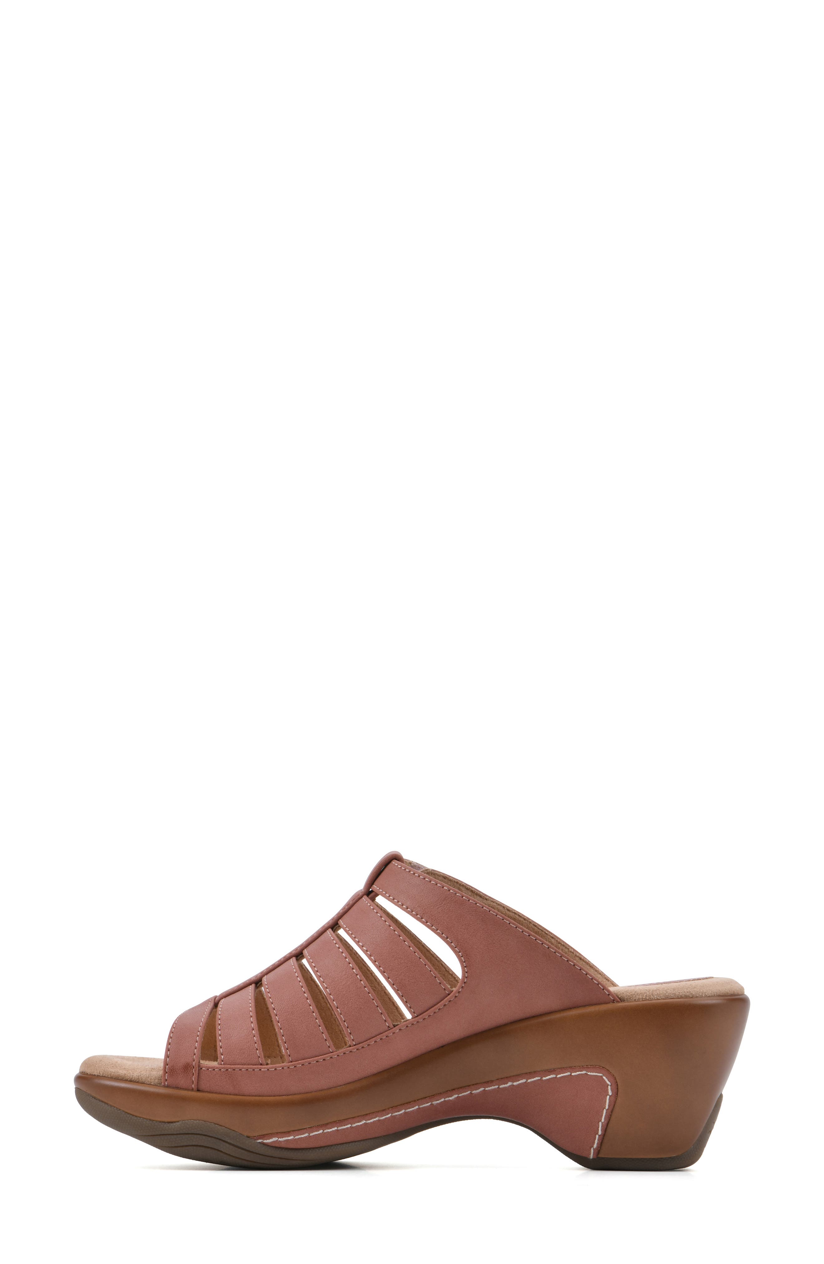 Valencia Wedge Sandal, Alternate, color, ROSEWOOD BURNISHED