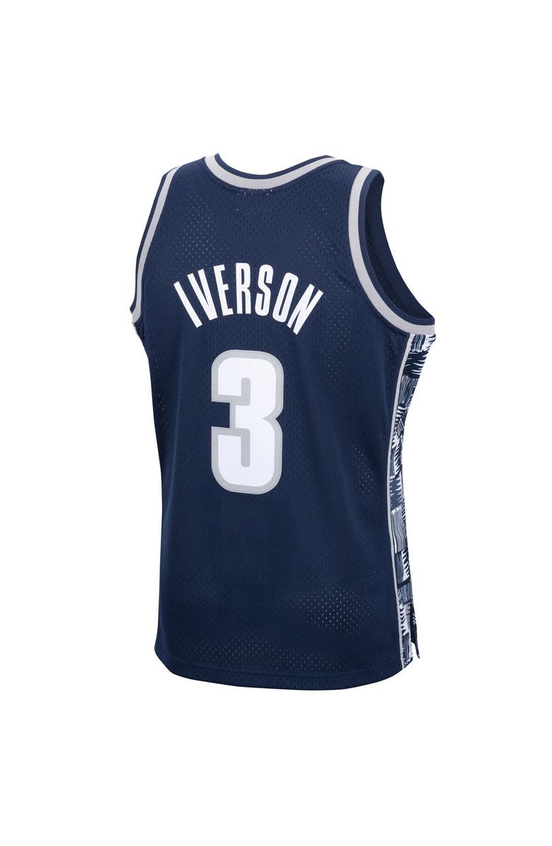 Mitchell & Ness Men's Mitchell & Ness Allen Iverson Navy Georgetown Hoyas 1995/96 Swingman Replica Jersey, Alternate, color, Navy