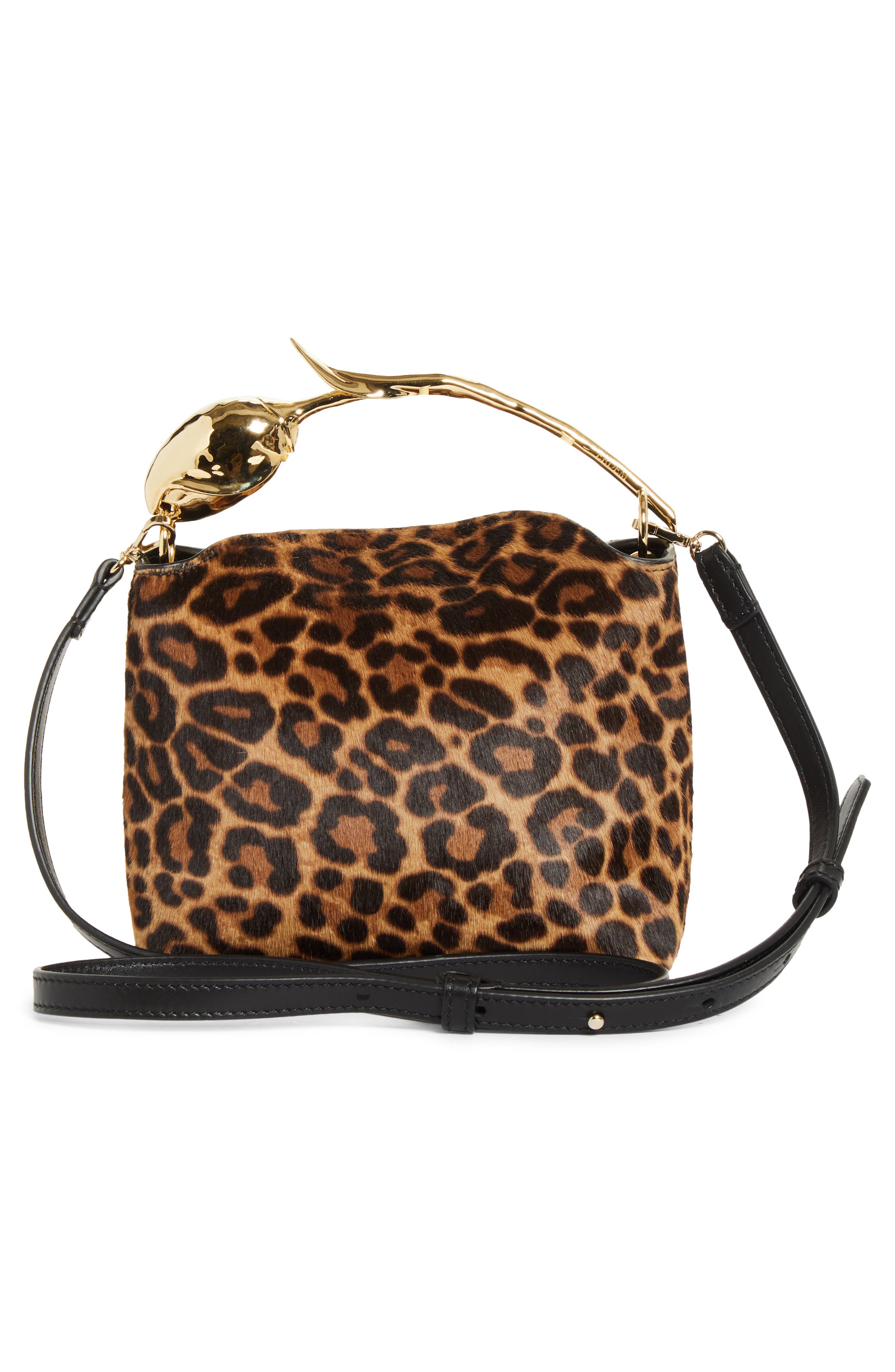 Erdem Mini Bloom Genuine Calf Hair Bag, Alternate, color, Leopard