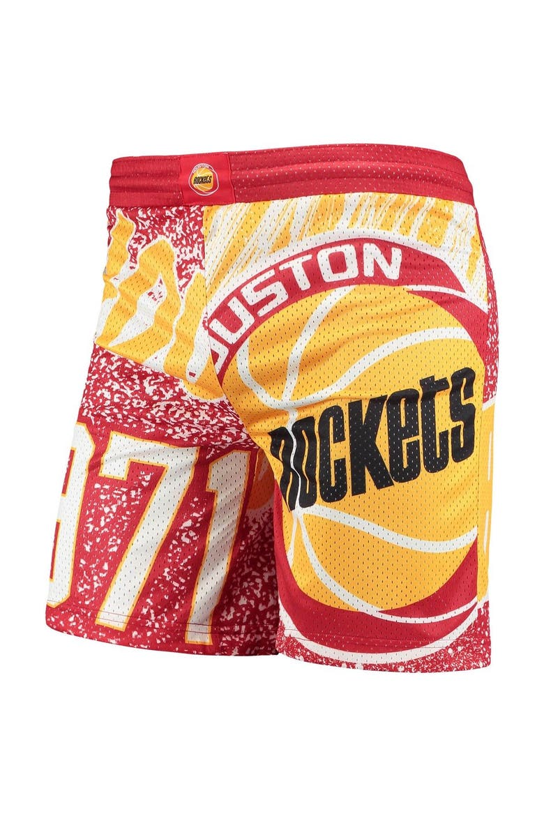 Youth Mitchell & Ness Red Houston Rockets Hardwood Classics Jumbotron Shorts, Alternate, color, Red