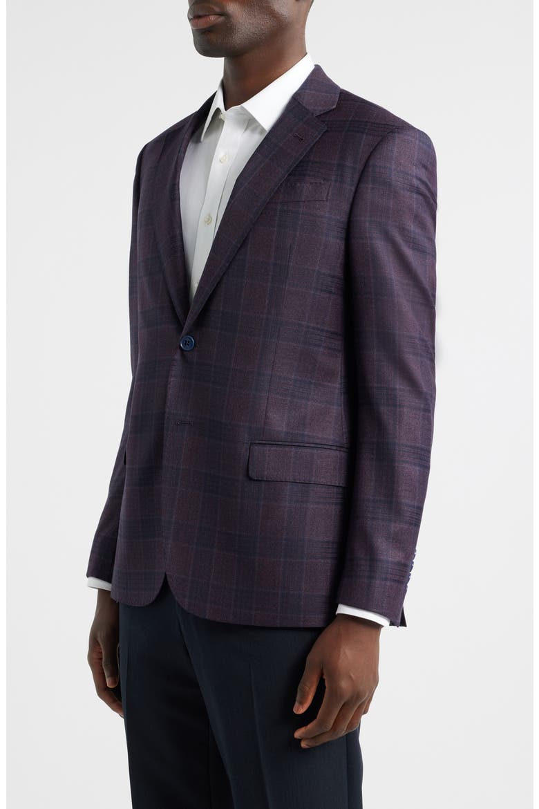 G-Line Purple Check Wool Sport Coat, Alternate, color, PLUM