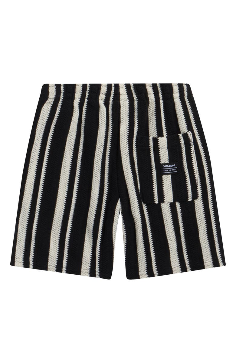 Volcom Kids' Cabana Stripe Button-Up Shirt & Shorts Set, Alternate, color, Black