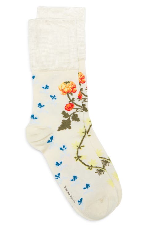 Creeping Flower Jacquard Ankle Socks