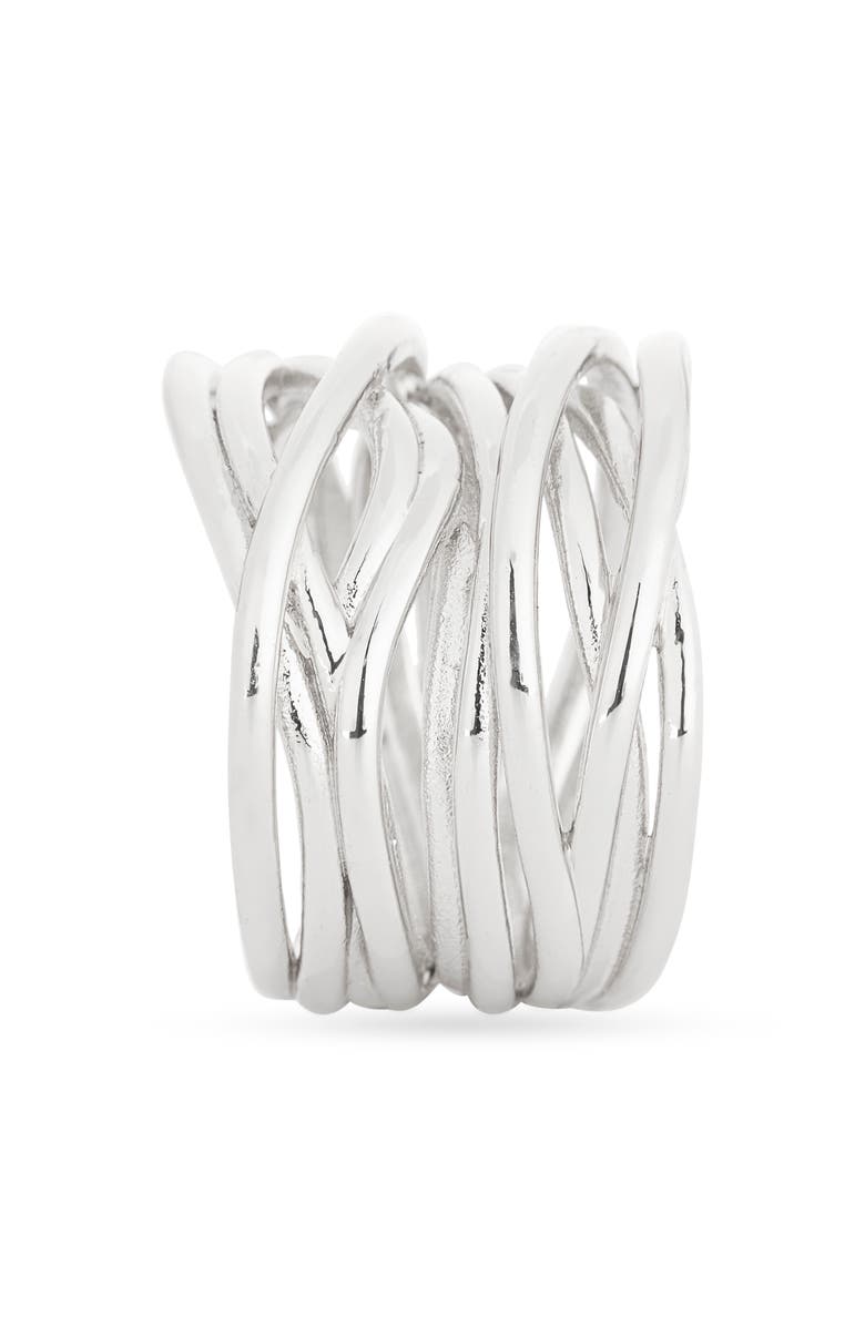 NORDSTROM RACK Sculpted Strand Ring, Alternate, color, Silver
