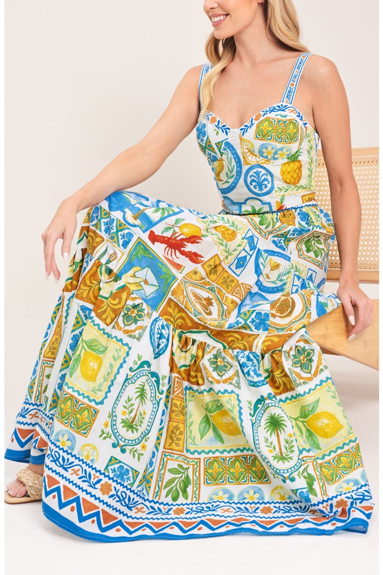 Tiered Maxi Skirt, Alternate, color, IVORY MULTI