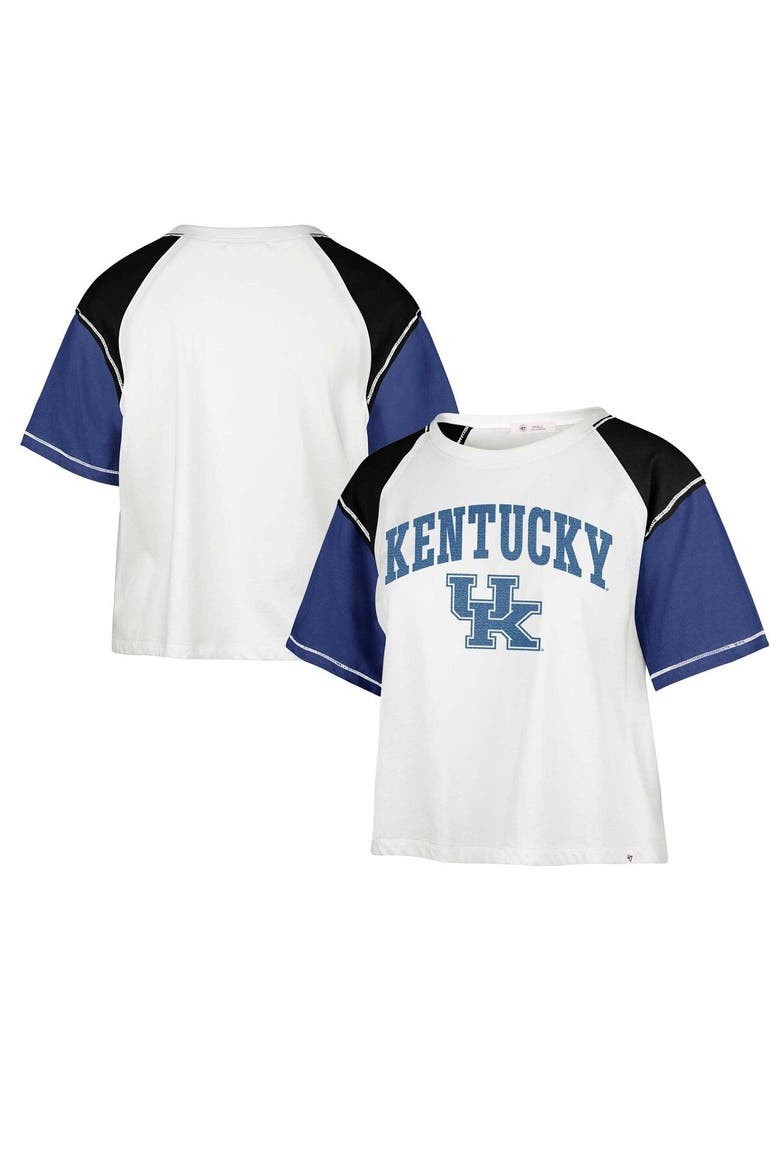 Women's '47 White Kentucky Wildcats Serenity Gia Cropped T-Shirt, Main, color, White