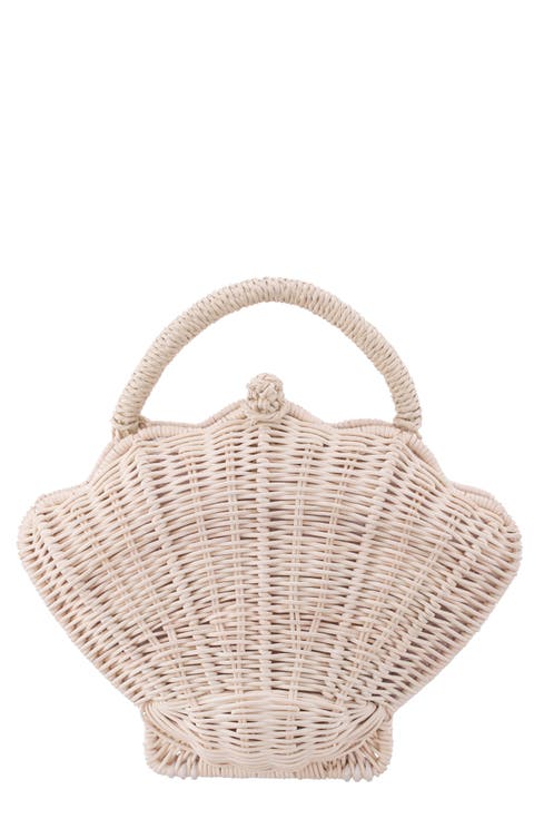 Shelly Rattan Top Handle Bag