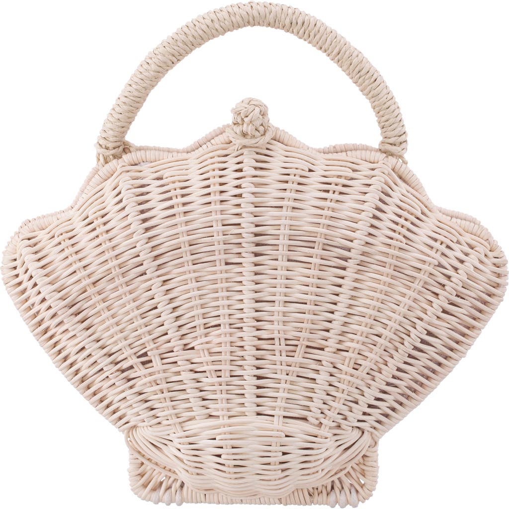 Nina Shelly Rattan Top Handle Bag In Neutral