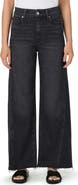 PAIGE Anessa High Waist Raw Hem Wide Leg Jeans