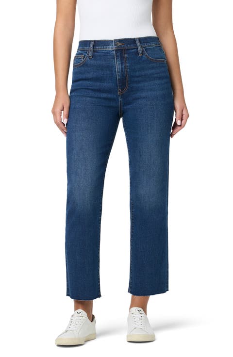 Noa Raw Hem High Waist Ankle Straight Leg Jeans (Carrington)