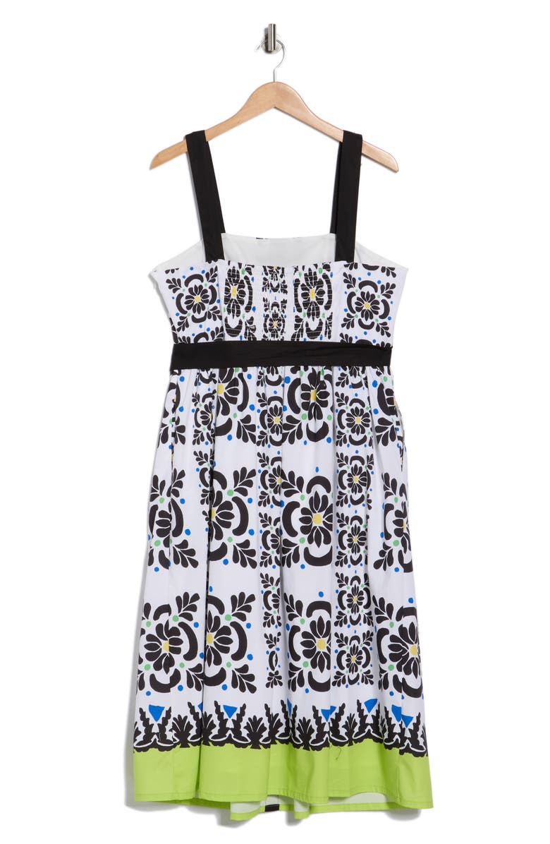 T Tahari Square Neck Sleeveless Fit & Flare Dress, Alternate, color, Island Dream Print